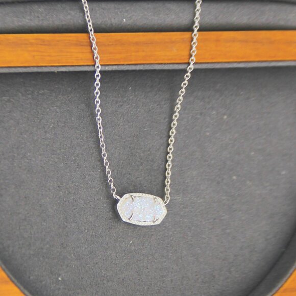 Kendra Scott Silver Drusy Pendant Necklace - Picture 3 of 3